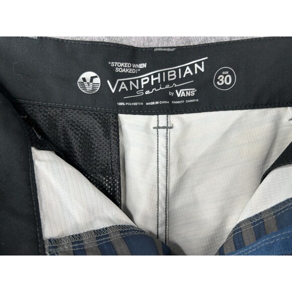 Vans Vanphibian Series Shorts Men’s 30 Gray Black Striped Chino Outdoor Casual - Picture 8 of 8